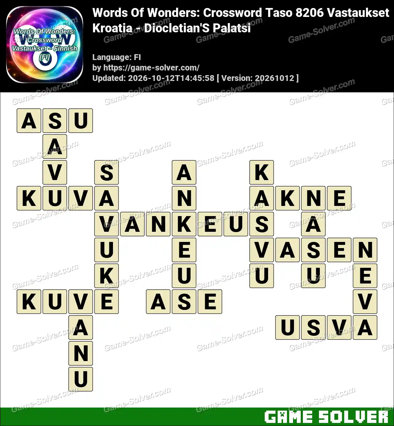 Words Of Wonders: Crossword Taso 8206 Vastaukset – Kroatia – Diocletian’S Palatsi